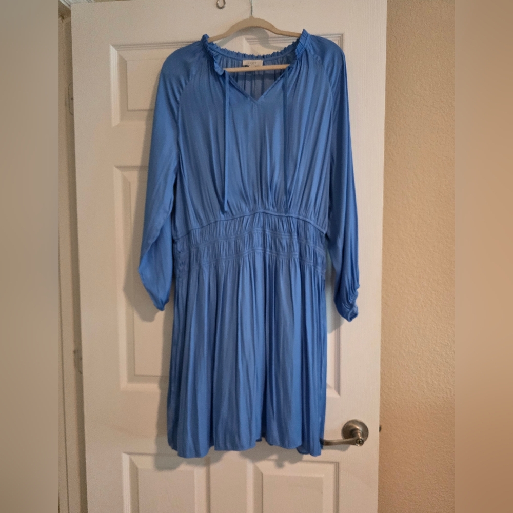 LOFT Blue Pleated Dress